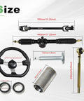 Go Kart Steering Kit With 390Mm Shaft 440Mm Rack And Pinion 270Mm Steering Wheel 150Mm Steering Column And 80Mm Sleeve For Buggy Quad Go Kart Golf UTV components layout