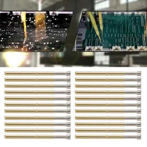 Brass Spring Test Probes 2.0mm 100 Pack With High Precision 0.02mm, Durable Elasticity for Circuit Boards and Electronics Testing