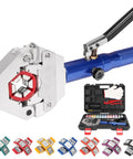 Hydraulic Hose Crimper For Auto AC Handheld Crimp Tool With Snap On 7 Die Set Hydra Krimp, includes dies and case.