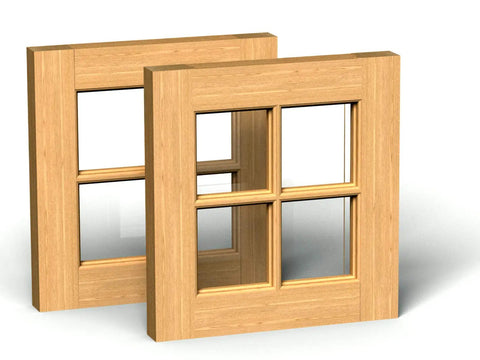 Wooden window frame made with Window Sash Router Bit Set, Carbide Tipped Ogee Profile, Three Piece Half Inch Shank For Table Mount Routers.