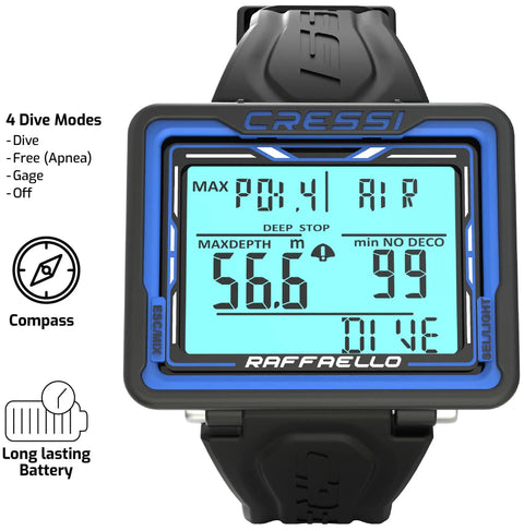 Raffaello Wrist Dive Computer With Built In Digital Compass, Durable Dive Tech, Easy Read Display, Accurate Underwater Navigation