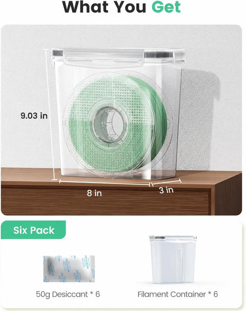 Heavy Duty Filament Storage Box Six Pack Sealed Cases For 3D Printing Spools Moisture Blocker And Dust Shield With Desiccant Packs To Keep Your Gear Crisp And Ready To Roll