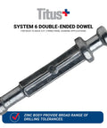 Zero Hassle Smooth Install Heavy Duty Zinc Plated Cam Lock Connectors And Double Ended Dowels For Seamlessly Joining Three Quarter Inch Panels This Two Thousand Five Hundred Pack Of Click Lock Hardware Is Built Tough, showing a zinc double-ended dowel.