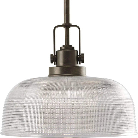 Archie Collection One Light Pendant In Venetian Bronze With Clear Prismatic Glass, 10.5 Inch Diameter By 9.25 Inch Height