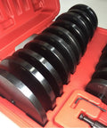 Heavy Duty Jumbo Bearing Bushing Seal Driver Tool Set All Steel 19 Piece With Large 2 3/4 Inch To 6 Inch Discs in red case