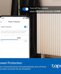 Power protection feature on smartphone for Two Independent In-Wall Smart Plug With Matter Support, Energy Monitoring, 15 Amp 1800 Watt Max