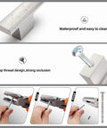 Set Of 15 Brushed Satin Nickel Kitchen Cabinet Knobs And Drawer Pulls, waterproof and easy to clean, installation shown