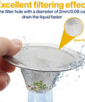 Two Pack Kitchen And Bathroom Sink Drain Strainers Must Have Stainless Steel Hair Catcher filtering effect with 2mm mesh
