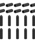 Set Of 20 M6x20mm Carbon Steel Cone Point Hex Socket Grub Screws Allen Head Black Finish For Machinery Home Repairs And Fixtures Heavy Duty Hardware Fasteners