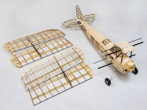 Unassembled 39 Inch Mini Tiger Moth Balsa Wood RC Airplane Kit with Laser Cut Parts