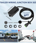 Heavy Duty 6 Foot 7 Pin Trailer Wiring Harness Kit Featuring Bulletproof 7 Gang Junction Box and Premium Pure Copper Conductors.