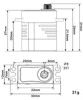 Dimensions of 360 Degree RC Winch Servo, 8.5KG Coreless Torque For Axial SCX10 Capra UTB 1.9 And Traxxas 1/10 1/8 RC Cars