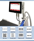 KGKGK 130PRO Industrial Online Inkjet Printer 12 Point Seven Mm With Plastic Shell For QR Code Barcode Batch Number Logo And Date Label Printing Machine with display and codes.