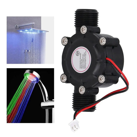 Micro Hydro Generator Shower Head With Water Turbine 20VAC Output Temperature Sensor Portable Water Powered Charger