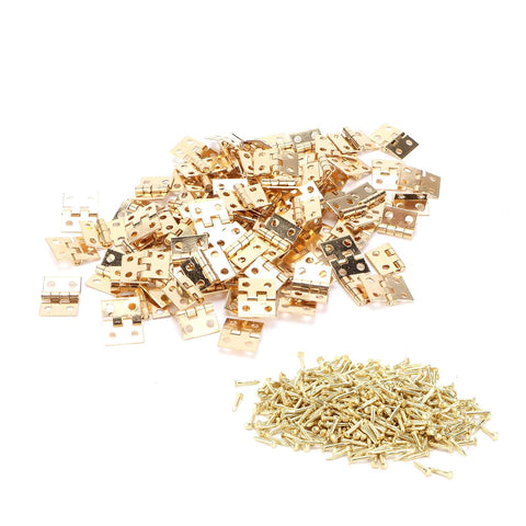 Brass Mini Hinge Set 100 Pieces With 400 Screws For Jewelry Boxes And Miniature Furniture Dope Retro Hardware Durable
