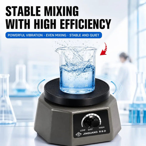 Beast Power 100W Lab Vibrator With Easy Stepless Knob in use for liquid mixing in laboratory setting