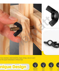 Tough As Nails Carbon Steel Metric Wing Nuts Assortment Kit, M5 black wing nut being installed on wooden planks for quick fastening.