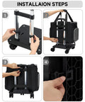 Installation steps for the Rolling Teacher Tote Bag With Accordion File Organizer And Fifteen Point Six Inch Laptop Compartment Five Wheel Design.