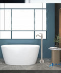 Brushed Nickel Freestanding Bathtub Faucet With Swivel Spout, Vintage Style, Single Handle Floor Mount Tub Filler next to tub