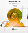 Heavy Duty V Groove Wheels For Sliding Gates Weld On Steel Rollers With Bracket Zinc Coated Track Pulleys 2 Inch Gate Casters dimensions shown
