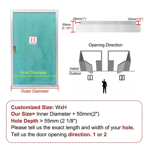 Oversized Drywall Access Panel Flush Mount Paintable Metal Ceiling Hatch Hidden Utility Door 28x48 inch installation guide