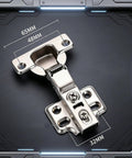 Front view of 10 Pack Soft Close Concealed Cabinet Hinges For European Full Overlay Frameless Cabinets with detailed measurements.