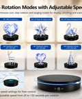 Motorized Rotating Display Stand 7.87 Inch Electric Spinning Turntable With Silent Operation showcasing 6 rotation modes and adjustable speed.
