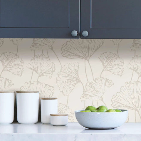 Silver Hikarigaoka Floral Peel And Stick Wallpaper NUS3578 No Mess Easy To Apply Removable And Repositionable With No Residue On Smooth Painted Walls Not For Textured Surfaces