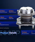 Pair Of Rear Wheel Hub Bearing Assemblies With ABS 4 Lug Direct Fit Plug And Play Drop In Replacement For Nissan Sentra 2007 2008 2009 2010 2011 2012 Premium Quality Durable Long Lasting Vehicle Safety product diagram