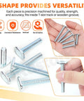 40-Piece Tee Bolts Set With 5 Sizes 1/4-20 T Bolts For T Track And T-Slot Systems, hand holding multiple bolts