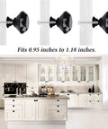 Slick Black Diamond Crystal Glass Drawer Knobs 30mm 10 Pack With Screws In Three Lengths 0.8in 1.0in 1.4in For Cabinets Dressers Cupboards Chests And Home Office Furniture on white kitchen cabinets