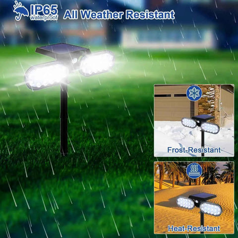 Heavy Duty Solar Flood Lights With Motion Sensor For Driveway And Garage Dusk To Dawn Security Spotlights Top Shelf Brightness Weatherproof Outdoor Lighting Smooth Quick Install Two Pack