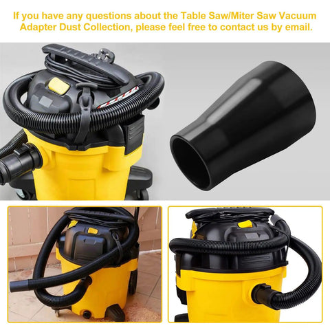 Table Saw Vacuum Adapter 2.5 Inch Outlet To 1.875 Inch Shop Vac Hose For Dust Collection Fits Dewalt DWE7491RS DWE7491 Table Saw