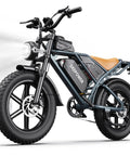 Fat Tire Beast Electric Bike For Adults With 2000W Peak Motor And 28 MPH Top Speed, shown in side view, highlighting dual suspension.