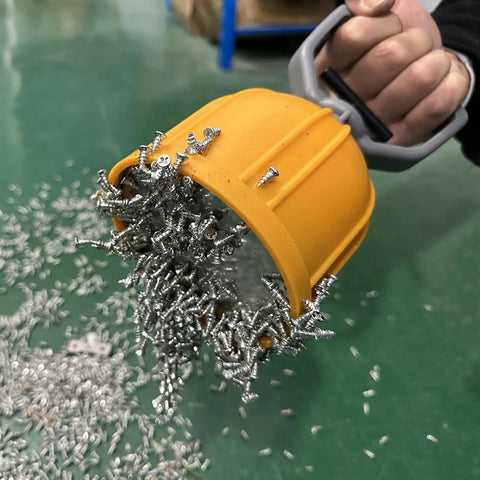 Heavy Duty Magnetic Bulk Parts Lifter With Quick Release Pick Up Tool For Nails, Screws, Nuts And Small Metal Objects, Powerful Material Handling Magnet For Easy Bulk Parts Transfer And Retrieval, yellow plastic