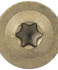 Top view of Torx star drive Heavy Duty Exterior Coated Construction Lag Screw With Torx Star Drive, 16 Inch Length, 5 Sixteenth Inch Diameter