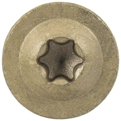 Top view of Torx star drive Heavy Duty Exterior Coated Construction Lag Screw With Torx Star Drive, 16 Inch Length, 5 Sixteenth Inch Diameter