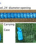 Dog Agility Tunnel For Training And Fun, Rip-Resistant 420D Polyester, 24 Inch Diameter, 18 Feet Long, Includes Carry Bag And Ground Stakes.