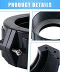 Front view of black 2-inch spa heater split-nut union, 2-pack; Balboa Gecko compatible.