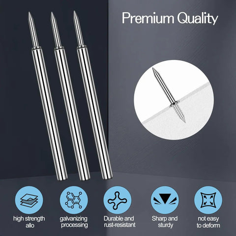 250 Pack Double Headed Skirting Nails Made Of Premium Carbon Steel For Seamless Wood Baseboards And Trim Includes Heavy Duty Nail Socket Driver Tool For A No Sweat Install With A Crisp Traceless Look Every Single Time display, highlighting nail design.