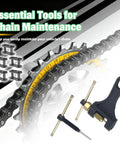 Heavy Duty Motorcycle Chain Breaker Kit With 420 Master Link And Breaker Thimble, essential tool for chain maintenance shown.