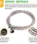 Stainless steel braided washing machine hose, 4 ft, hot and cold water, 2-pack