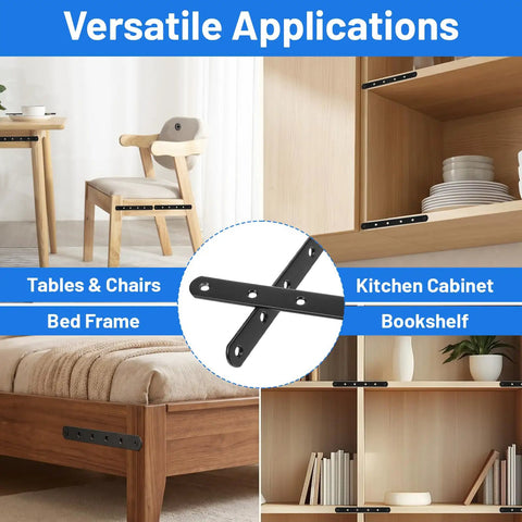 16 Pack Beefy Straight Wood Brackets Heavy Duty Metal Braces on furniture and shelves for versatile applications