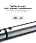 Industrial Three Eighth Inch Drive Torque Wrench With 15 To 75 Ft Pound Range Dual Scale Readouts Matte Chrome Finish close-up