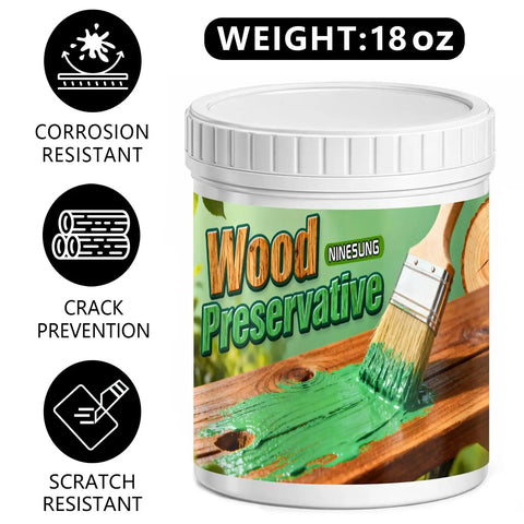 No Sweat Heavy Duty Green Wood Stain And Deck Sealant For Exterior Fences Porch Boards And Patio Decks Zero VOC Matte Finish in 18 oz container.