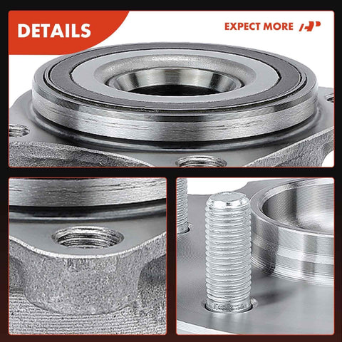 Close-up of Two Pack Rear Wheel Bearing And Hub Assembly With Five Lug For Your Toyota RAV4 2006 2012 4WD, 2013 2018 AWD, And Lexus NX200t 2015 2017