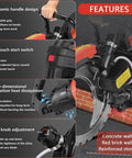 Heavy Duty 12000W Concrete Ring Saw With Two Diamond Blades for deep wall cutting features ergonomic handle and start switch.