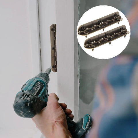 Person installing Heavy Duty 12 Pack Small Butt Hinges For Jewelry Boxes And Small Drawers on a door