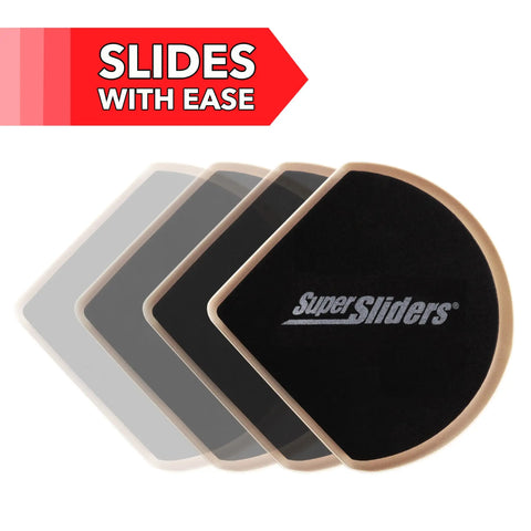 7 Inch Corner Furniture Sliders for Carpet and Hard Floors, Anti Slip Moving Pads, set of 4 beige, easy glide for beds and sofas