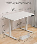 Dope Electric Sit Stand Desk With Smooth Lift 35 By 20 Inch Height Adjustable Standing Desk For Home Office Quiet Under 45dB